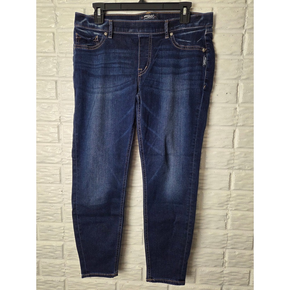 Silver Jeans Co Women's size 31 jeans Slip On Ankle Legging Stretch Denim Blue